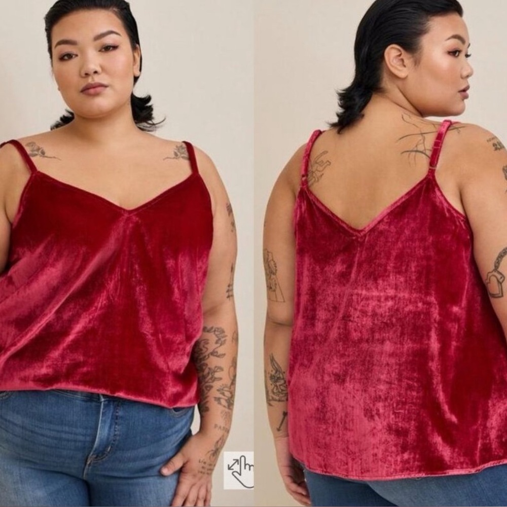Torrid 1X Velvet Swing Cami Red Whimsigoth Vamp Romantic Grunge Date Night